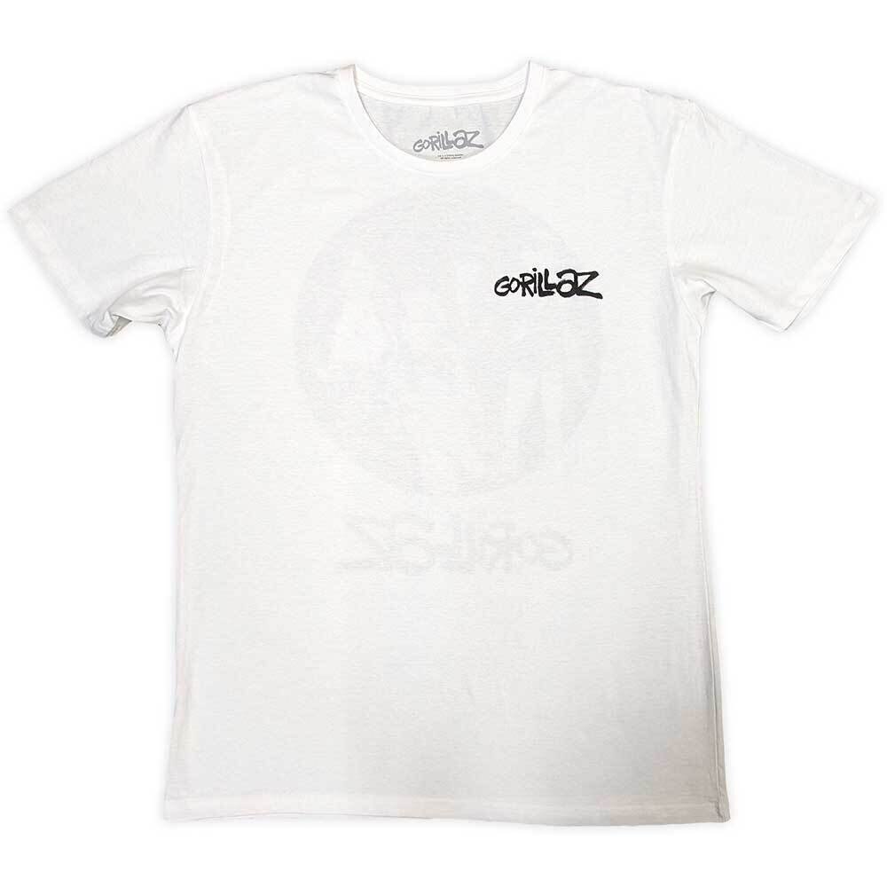 Marškinėliai Gorillaz Song Machine Brush Logo (Back Print) White L Marškinėliai