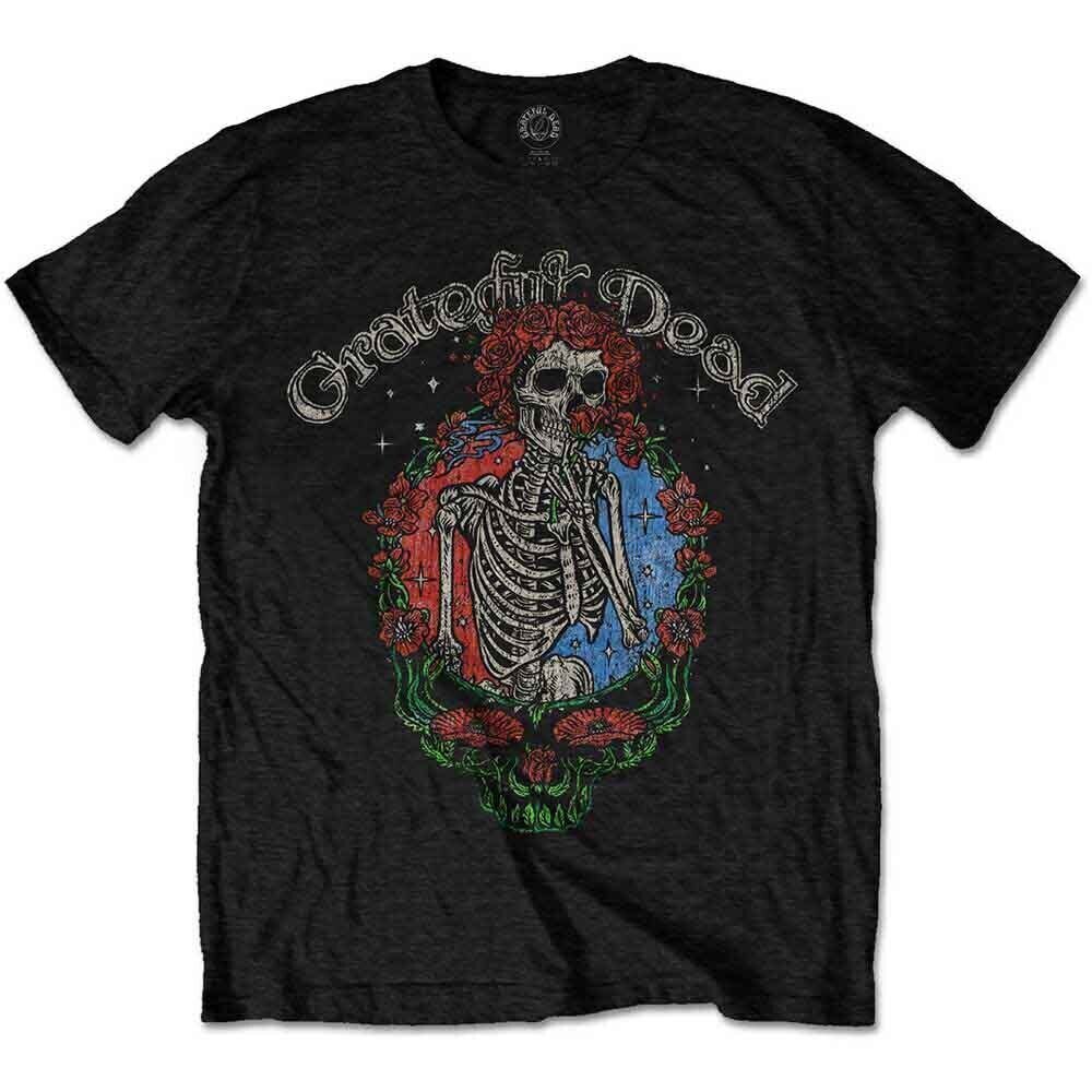 Skjorte Grateful Dead Floral Stealie Black 2XL Skjorte