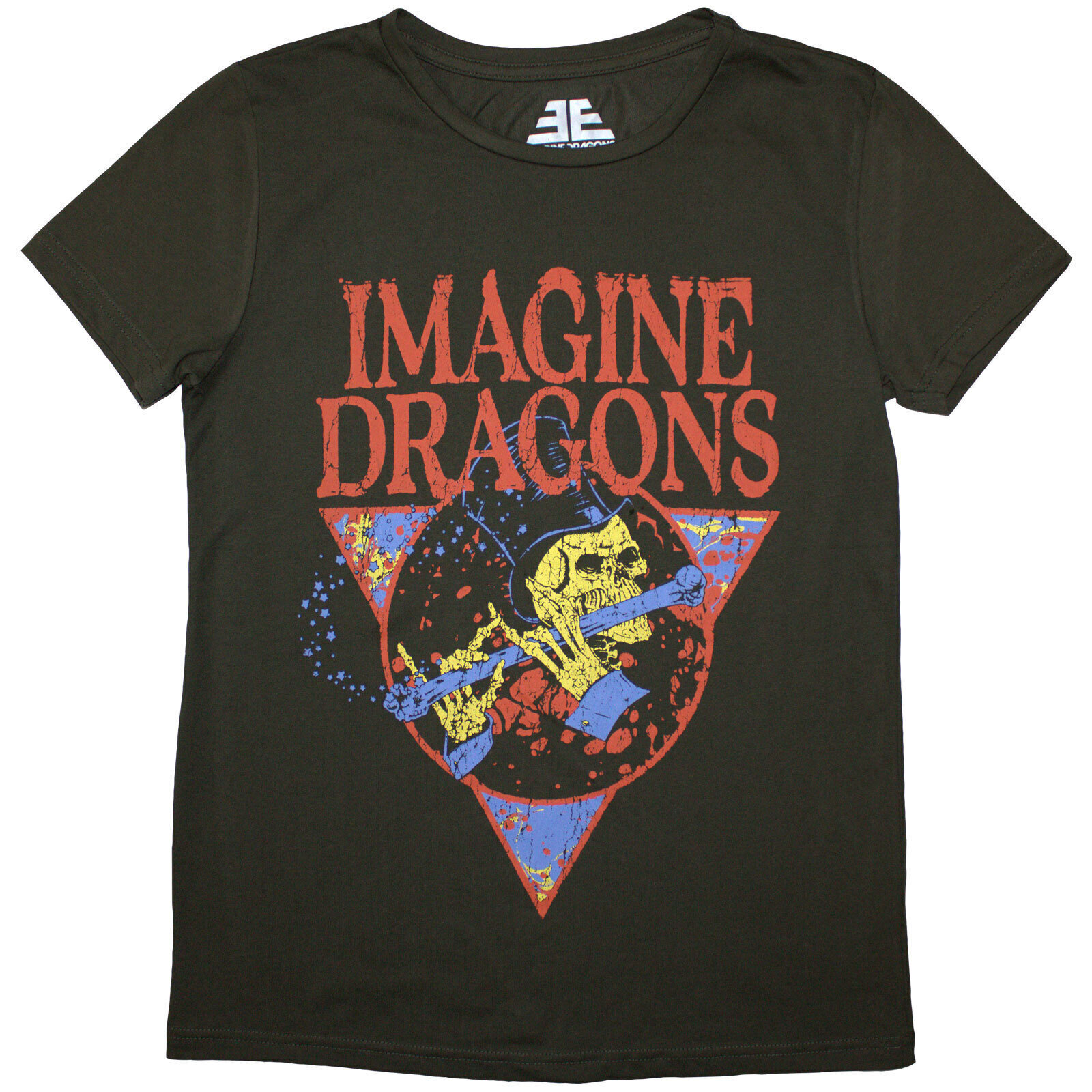 Tricou Imagine Dragons Skeleton Flute Verde S Damă Tricou