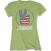 T-shirt John Lennon Peace Fingers US Flag Kiwi Green M Feminino T-shirt