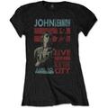 John Lennon Live In New York City Black S Ladies T-Shirt