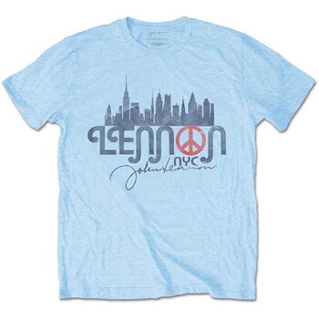 T-Shirt John Lennon New York City Skyline Light Blue 2XL T-Shirt - 1