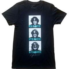 T-Shirt John Lennon Give Peace A Chance Stack Black L T-Shirt