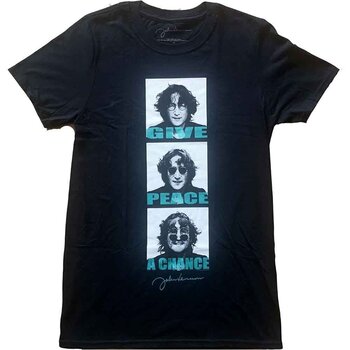 T-Shirt John Lennon Give Peace A Chance Stack Black L T-Shirt - 1
