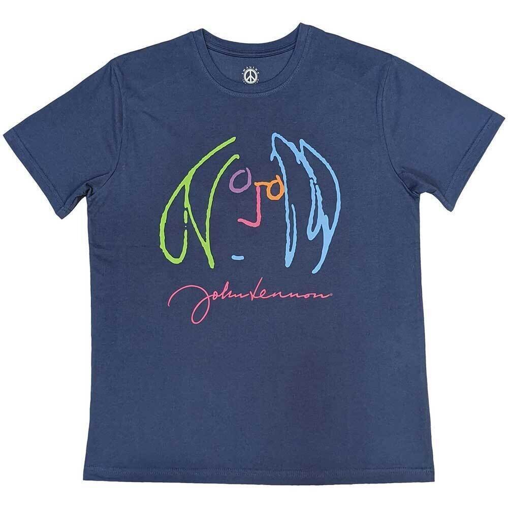 Tričko John Lennon Self Portrait Full Colour Denim Blue 2XL Tričko