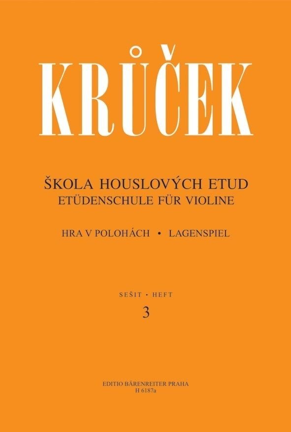 Music sheet for strings Václav Krůček Škola houslových etud II (sešit 4) Music Book