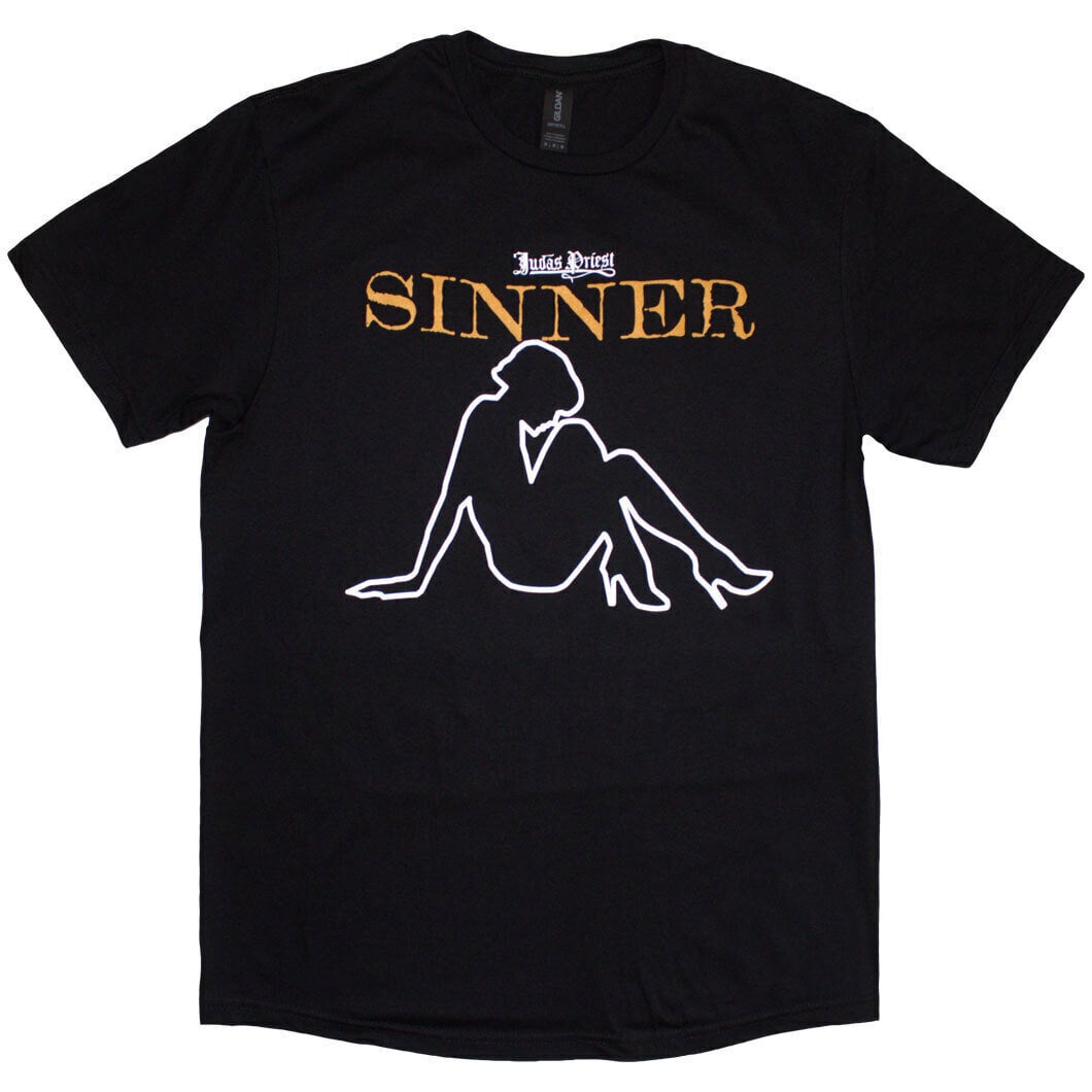 T-Shirt Judas Priest Sin After Sin Sinner Slogan Lady Black 2XL T-Shirt