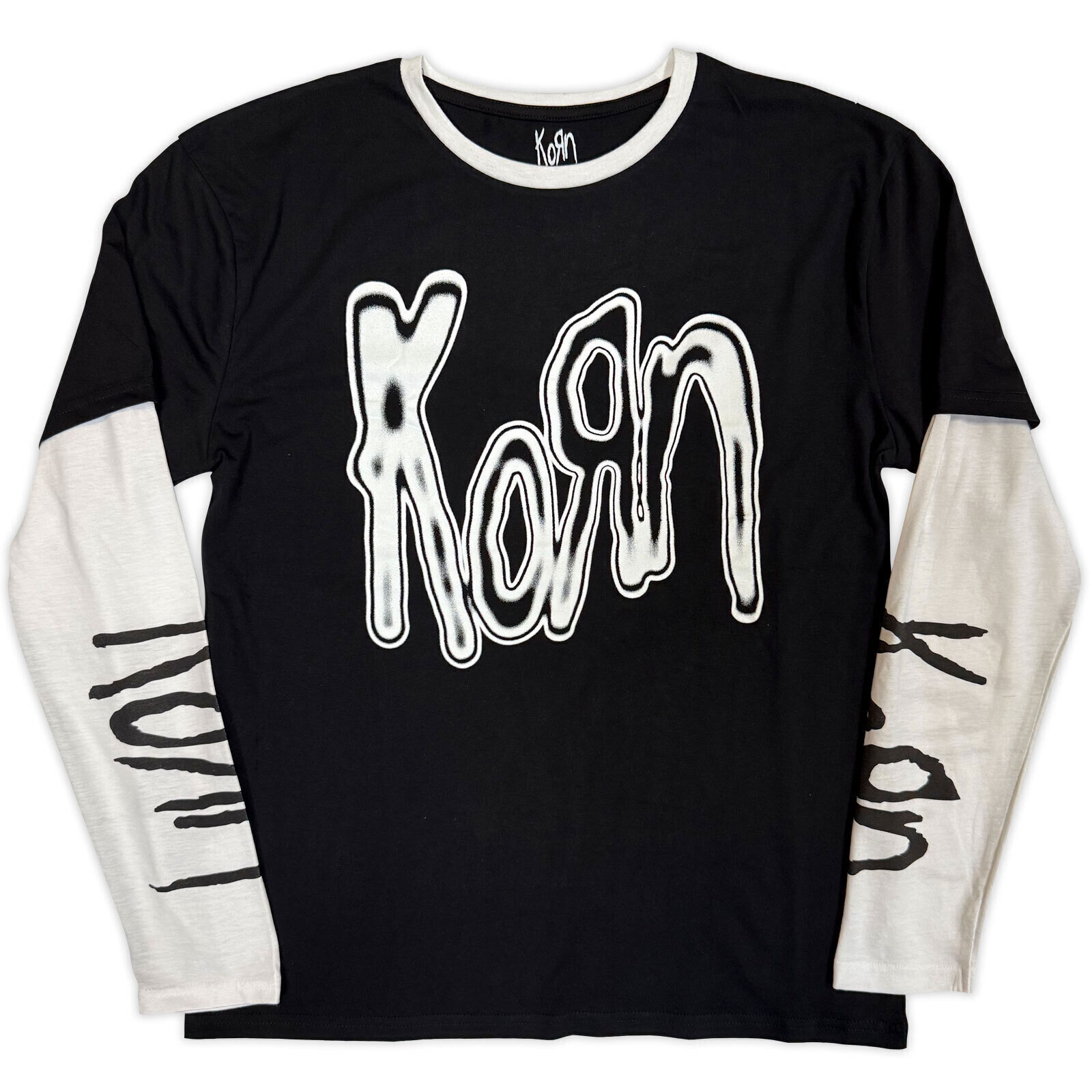 Риза Korn Metallic Logo (Sleeve Print) Black & White L Риза