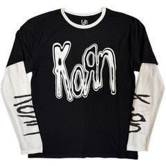 T-Shirt Korn Metallic Logo (Sleeve Print) Black & White 2XL T-Shirt