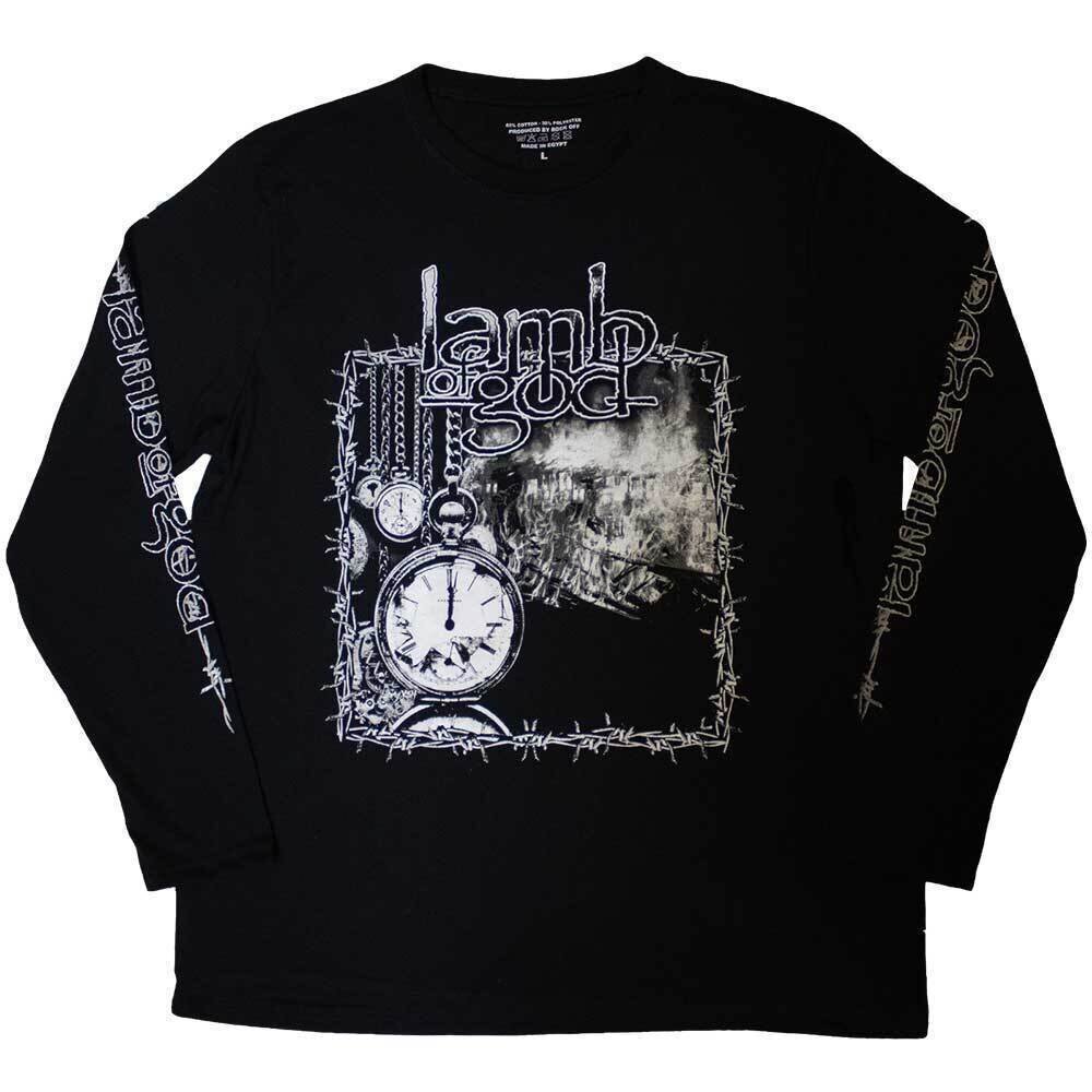 Skjorte Lamb Of God Barbed Wire (Sleeve Print) Black 2XL Skjorte
