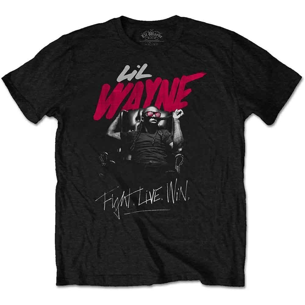 T-Shirt Lil Wayne Fight, Live, Win Black S T-Shirt