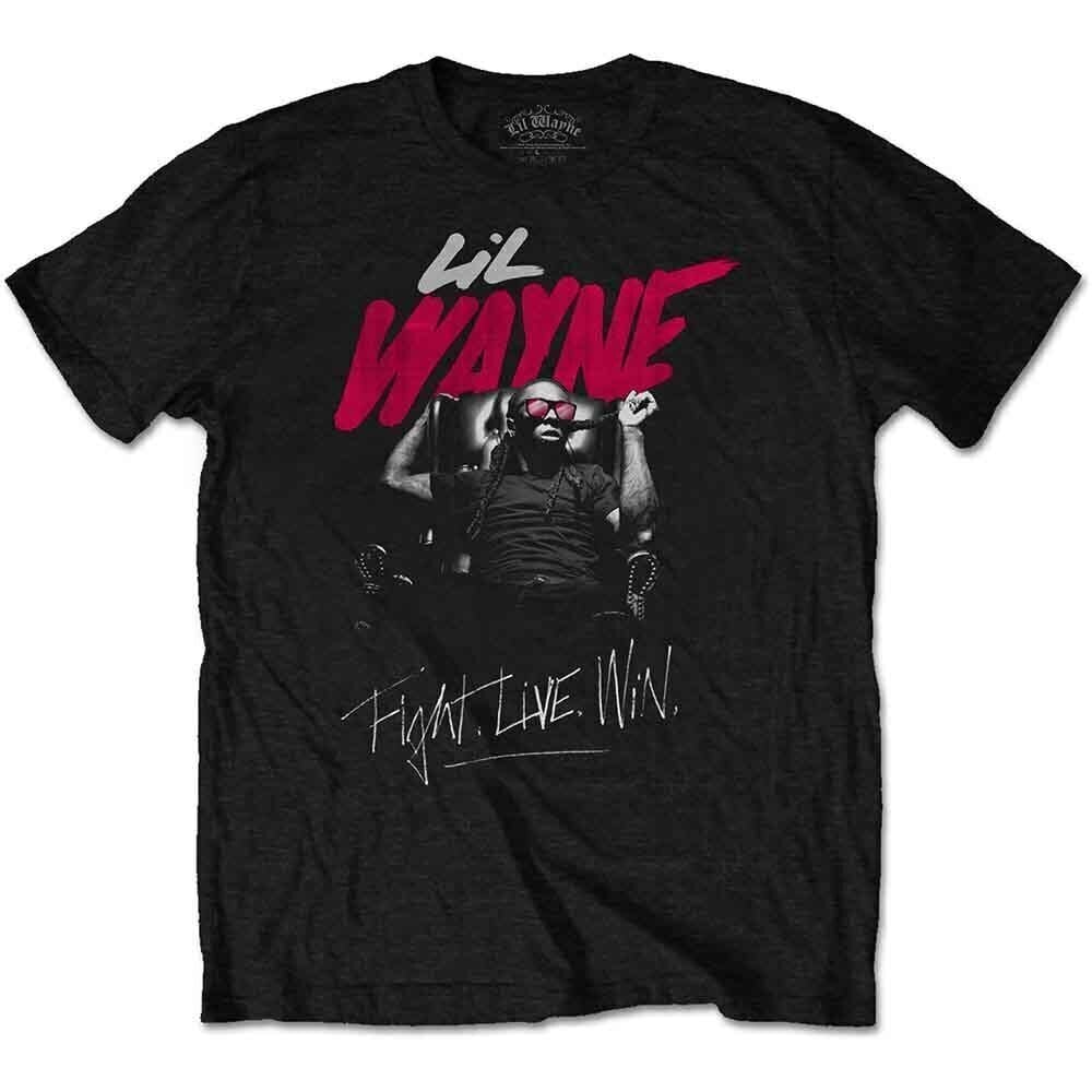 T-Shirt Lil Wayne Fight, Live, Win Black 2XL T-Shirt