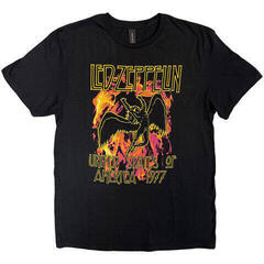 T-Shirt Led Zeppelin Black Flames Black L T-Shirt
