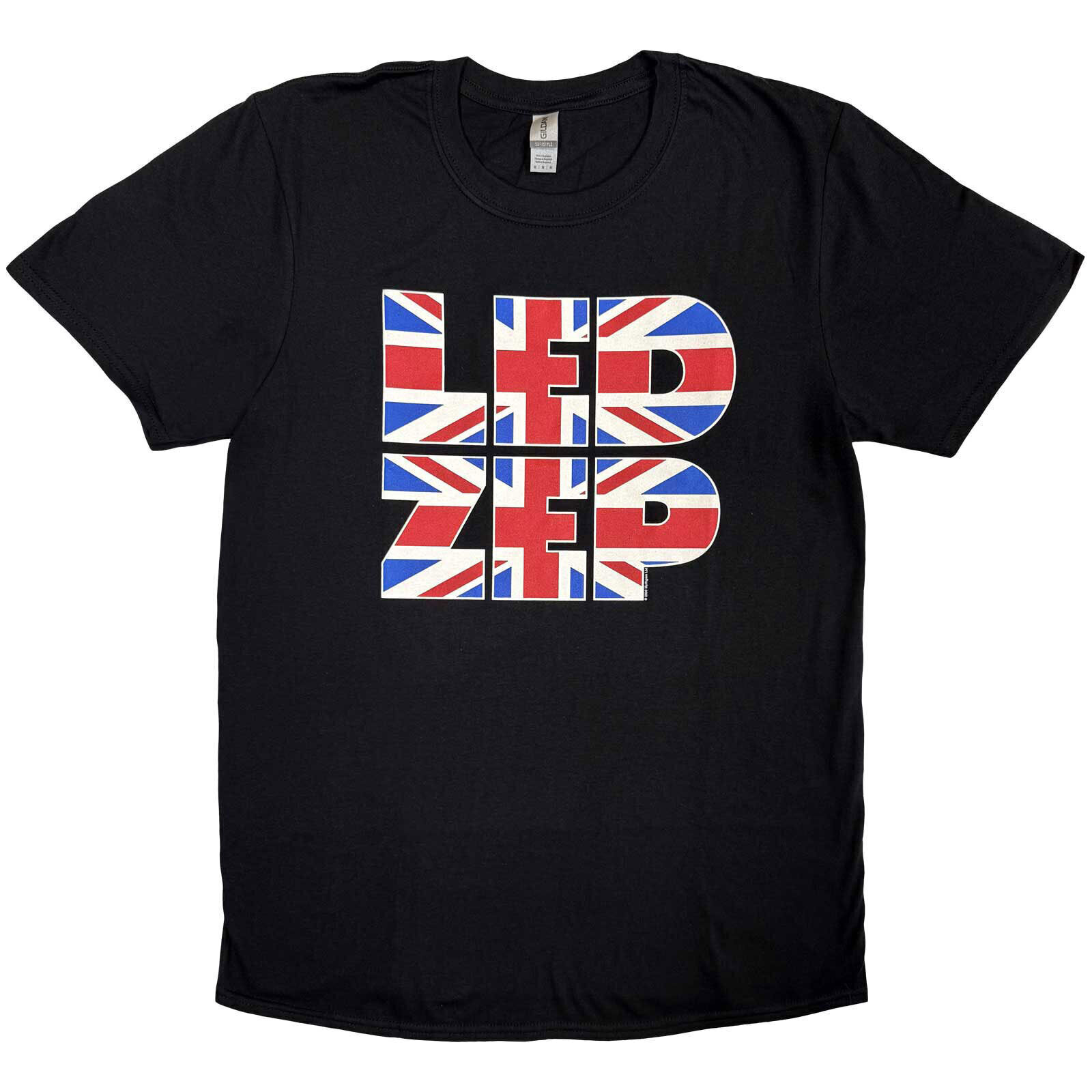 T-Shirt Led Zeppelin Union Jack Type Black 2XL T-Shirt