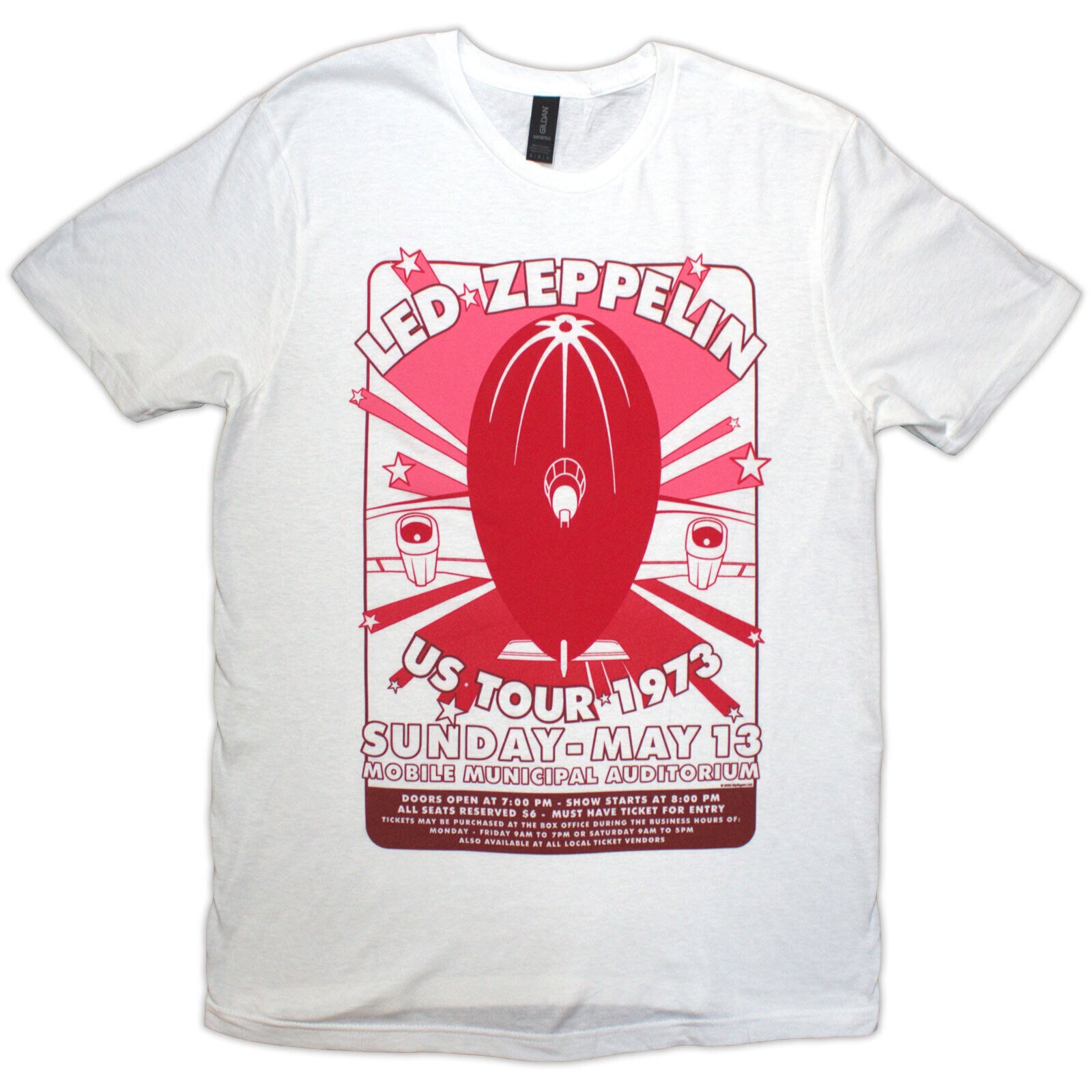 T-shirt Led Zeppelin Mobile Municipal White L T-shirt