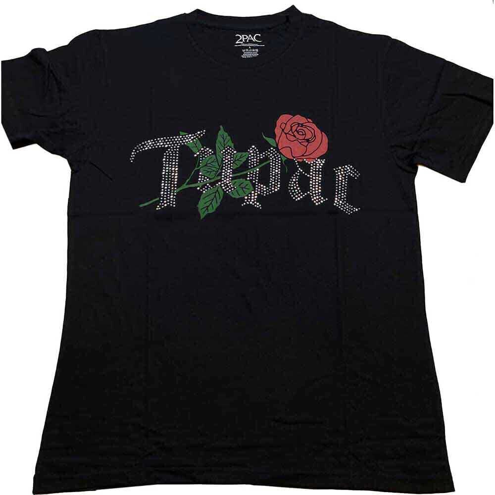 T-Shirt 2Pac Rose Logo (Embellished) Black L T-Shirt