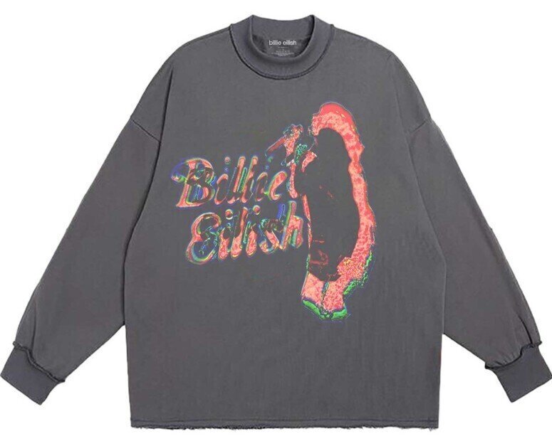 Košulja Billie Eilish Neon Silhouette Charcoal Grey L Košulja