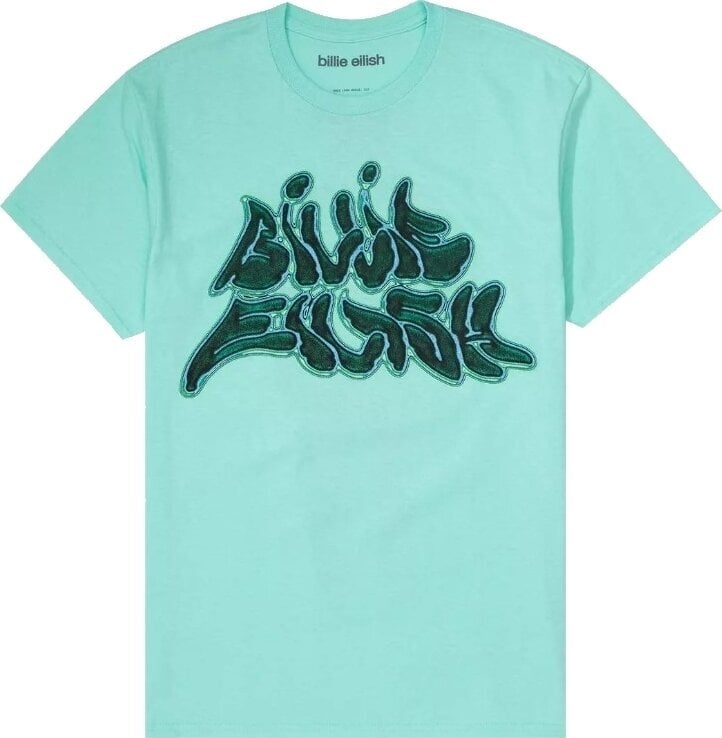 T-Shirt Billie Eilish Neon Logo Billie (Back Print) Blue L T-Shirt