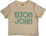 Elton John Retro Text (Sleeve Print) Sand M Ladies T-Shirt