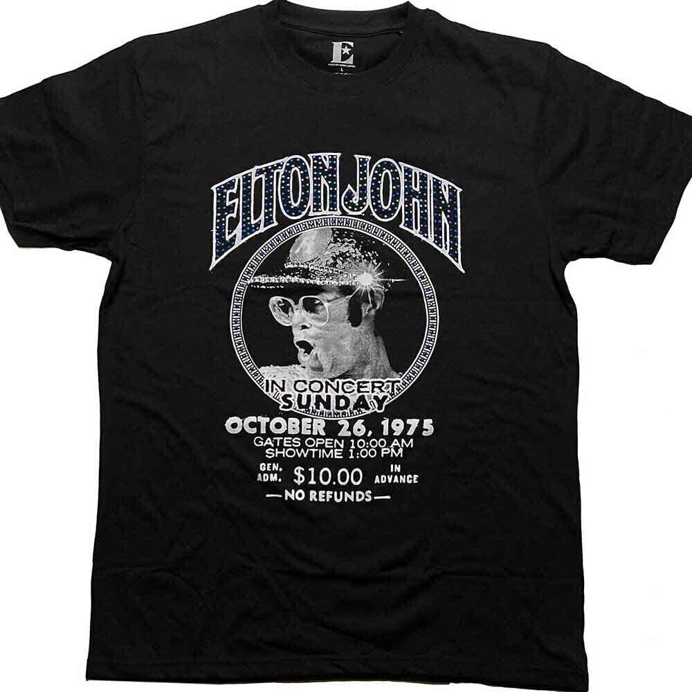 T-Shirt Elton John In Concert (Embellished) Black L T-Shirt