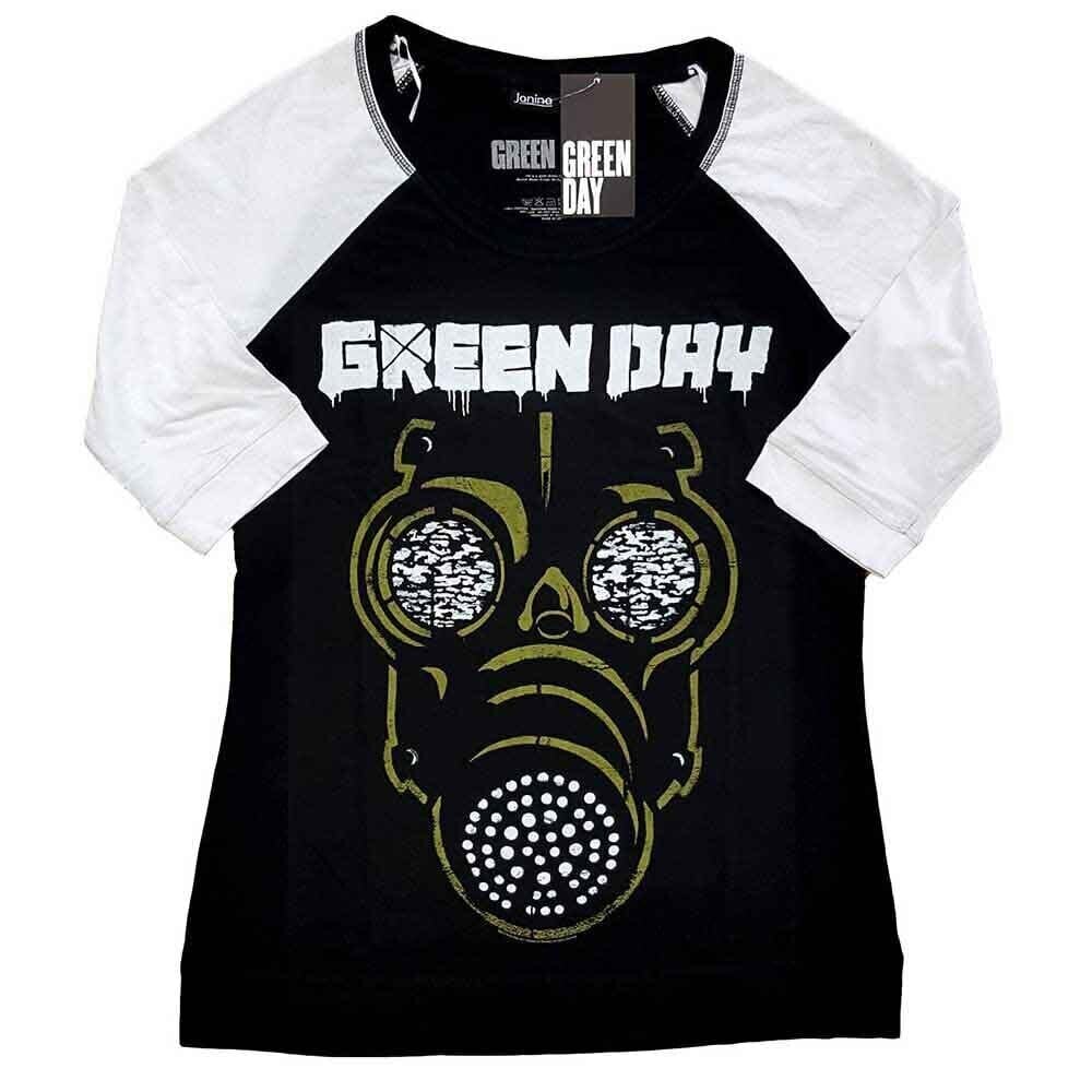 Camiseta de manga corta Green Day Green Mask Black & White 3XL De mujer Camiseta de manga corta