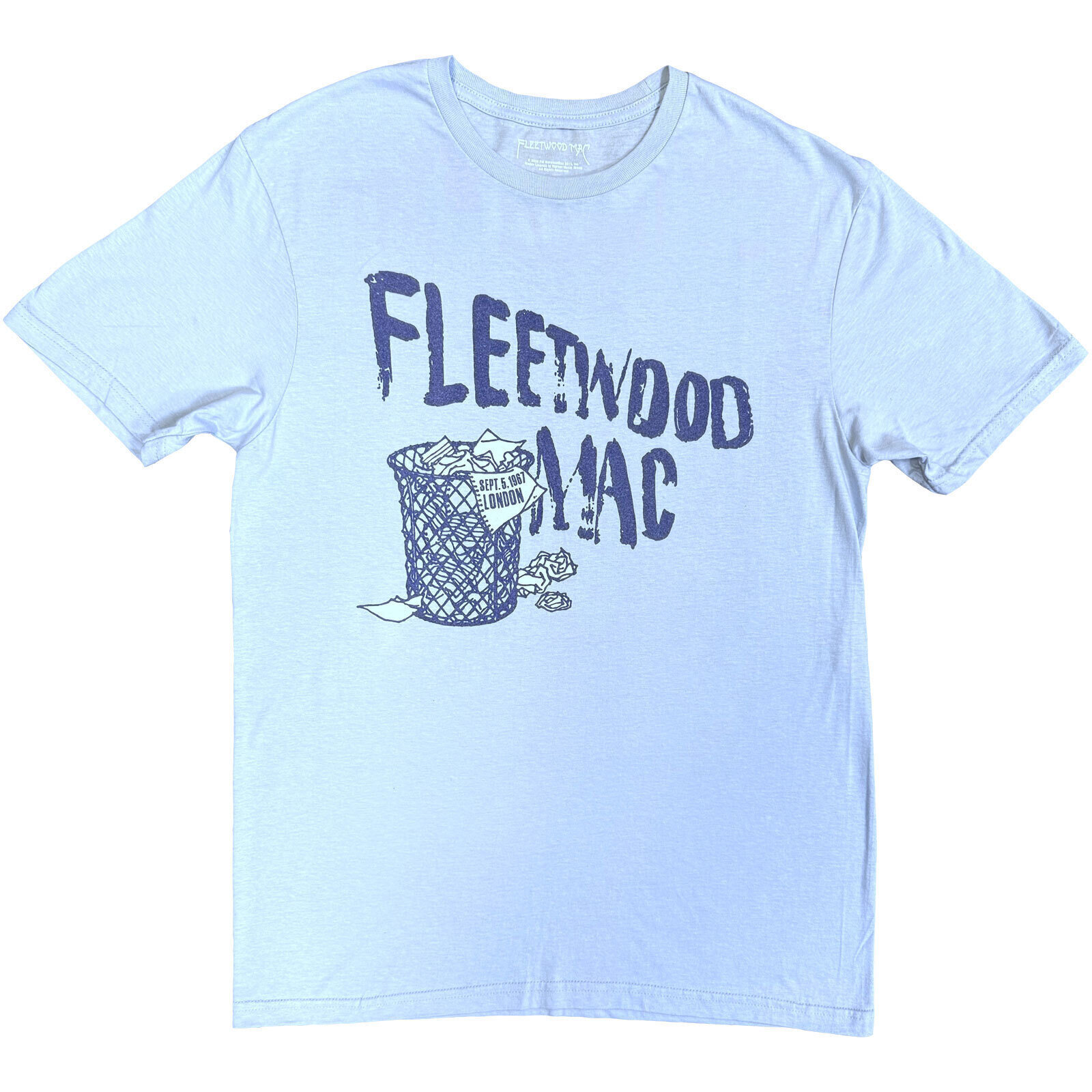 T-Shirt Fleetwood Mac London (Back Print) Light Blue 2XL T-Shirt