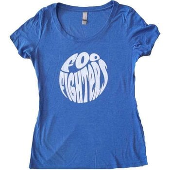Skjorte Foo Fighters 70s Logo (Ex-Tour) Blue M Dame Skjorte - 1