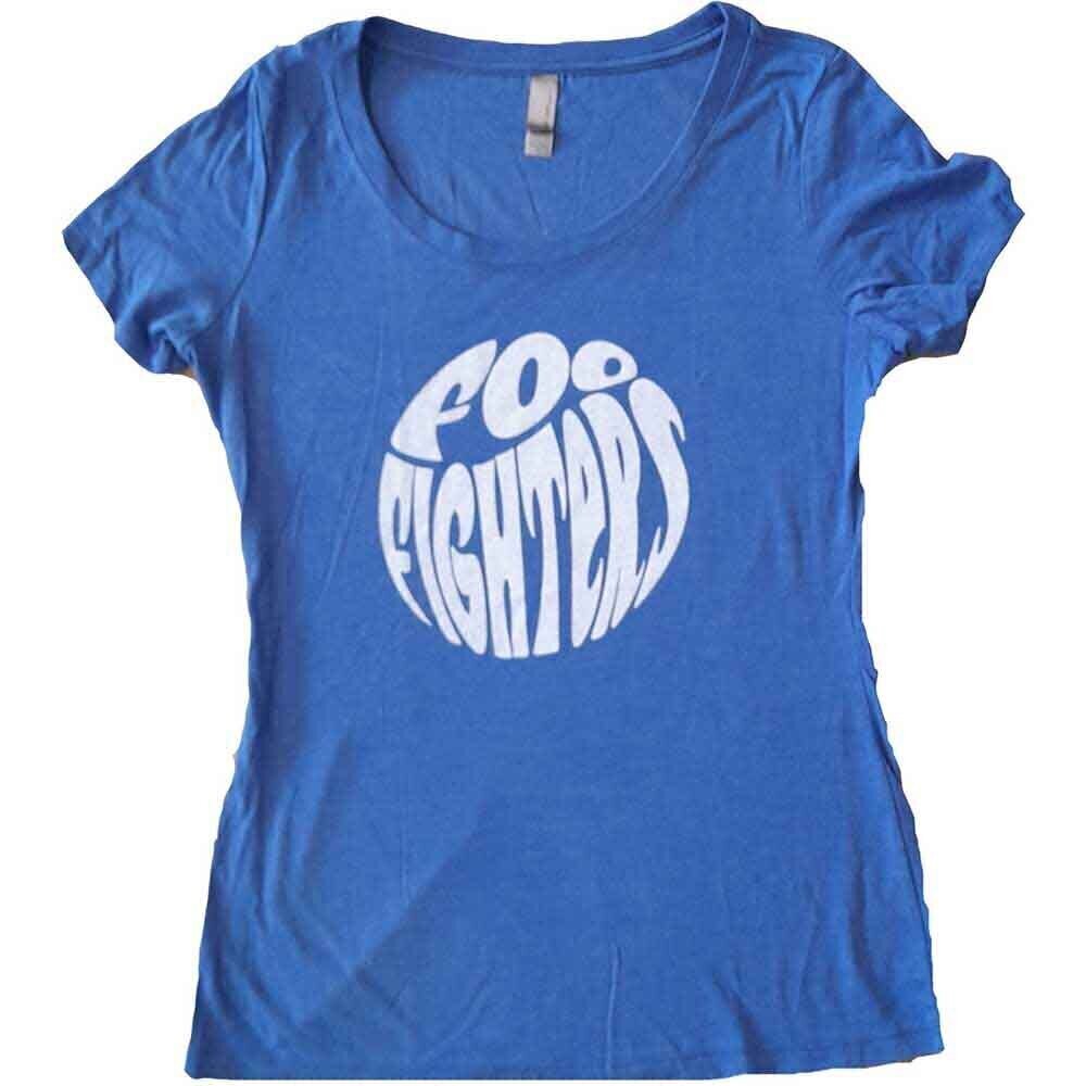 T-shirt Foo Fighters 70s Logo (Ex-Tour) Blue L Feminino T-shirt