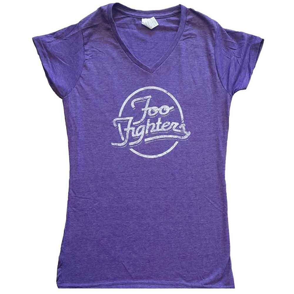 Tricou Foo Fighters Text Logo (Ex-Tour) Purple XL Damă Tricou
