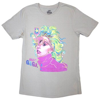 T-Shirt Lady Gaga Colour Sketch Natural XL T-Shirt - 1