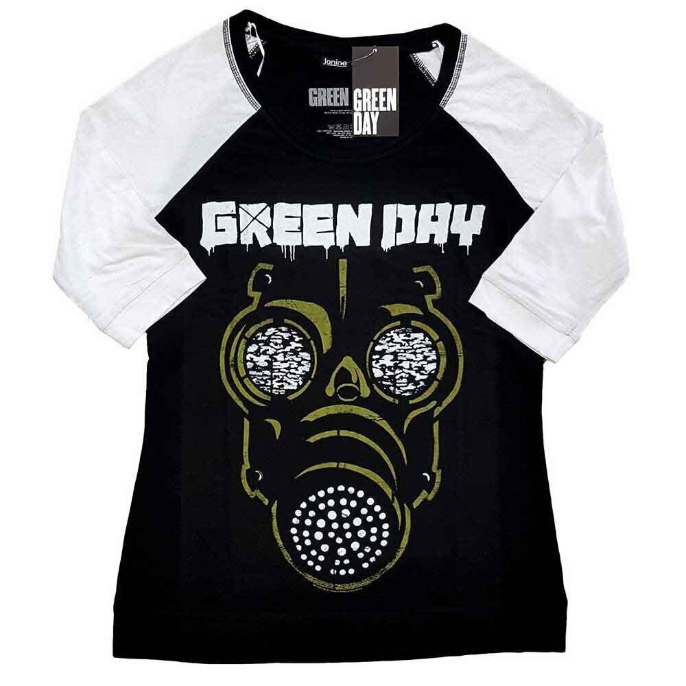 T-shirt Green Day Green Mask Black & White M Feminino T-shirt