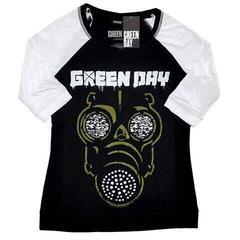 T-shirt Green Day Green Mask Black & White M Feminino T-shirt