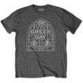 Green Day Stained Glass Arch Charcoal Grey L Camiseta de manga corta