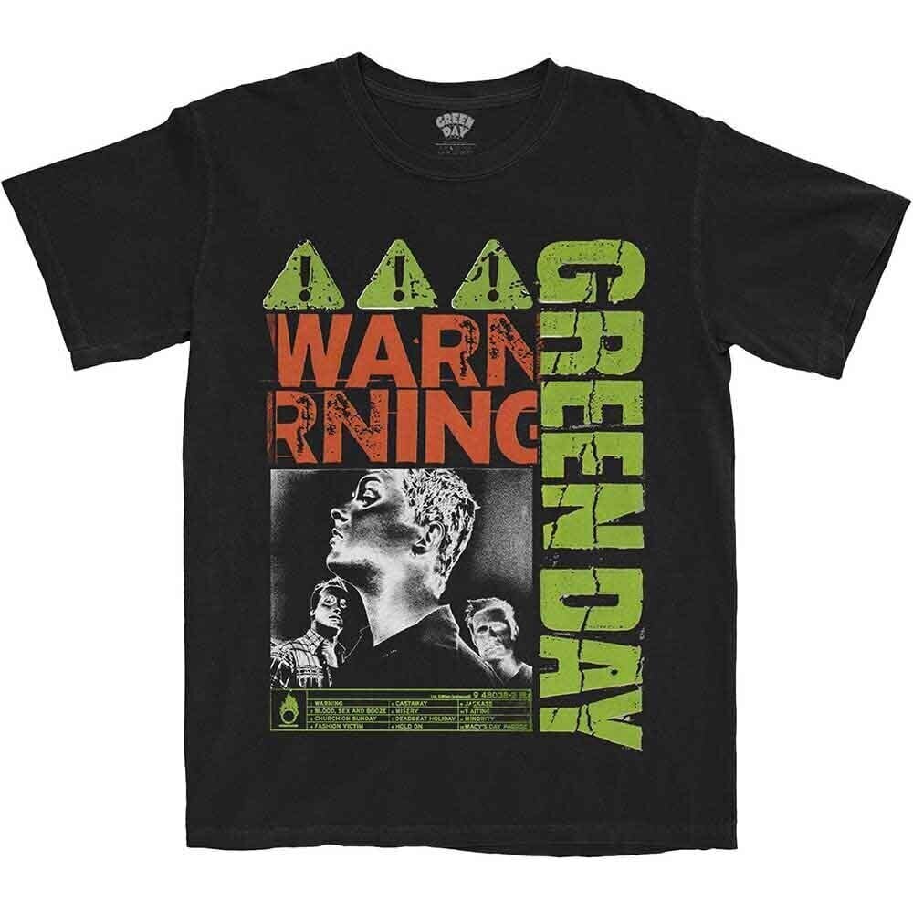 T-shirt Green Day Warning Black 2XL T-shirt