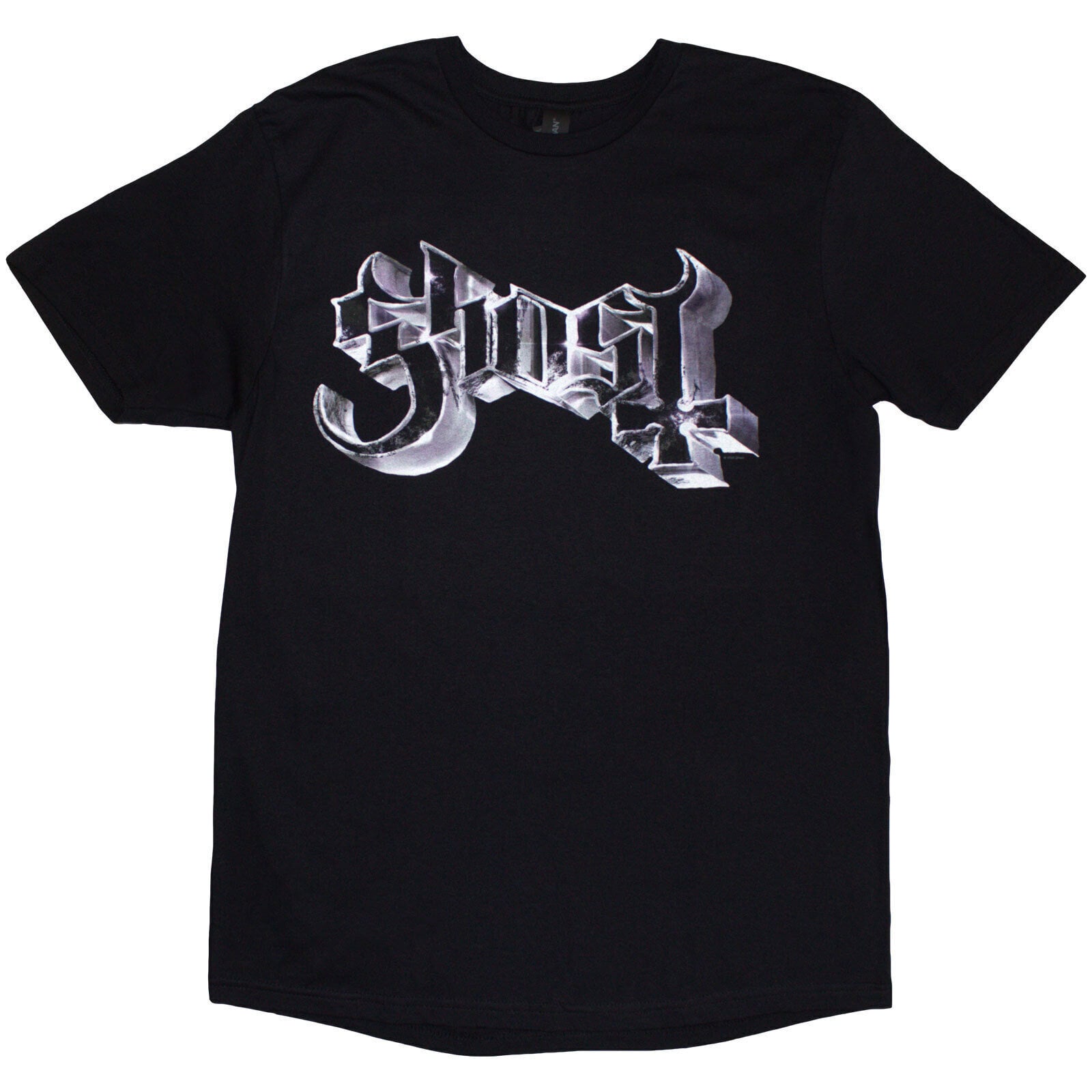 T-Shirt Ghost Metal Logo & Purple Grucifix (Back Print) Black L T-Shirt