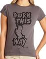 Lady Gaga Born This Way Grey L Ladies T-Shirt