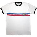 Oasis 1996 Tour Horizontal Stripes (Ringer) White L T-särk