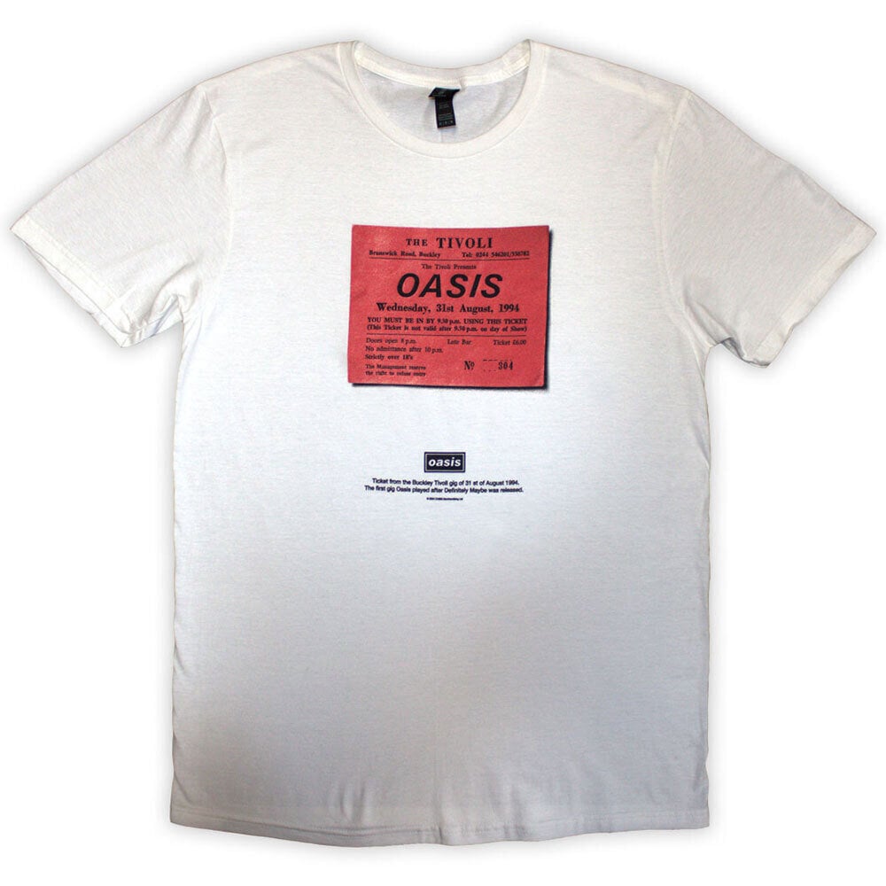 T-Shirt Oasis Definitely Maybe Ticket Stub White L T-Shirt
