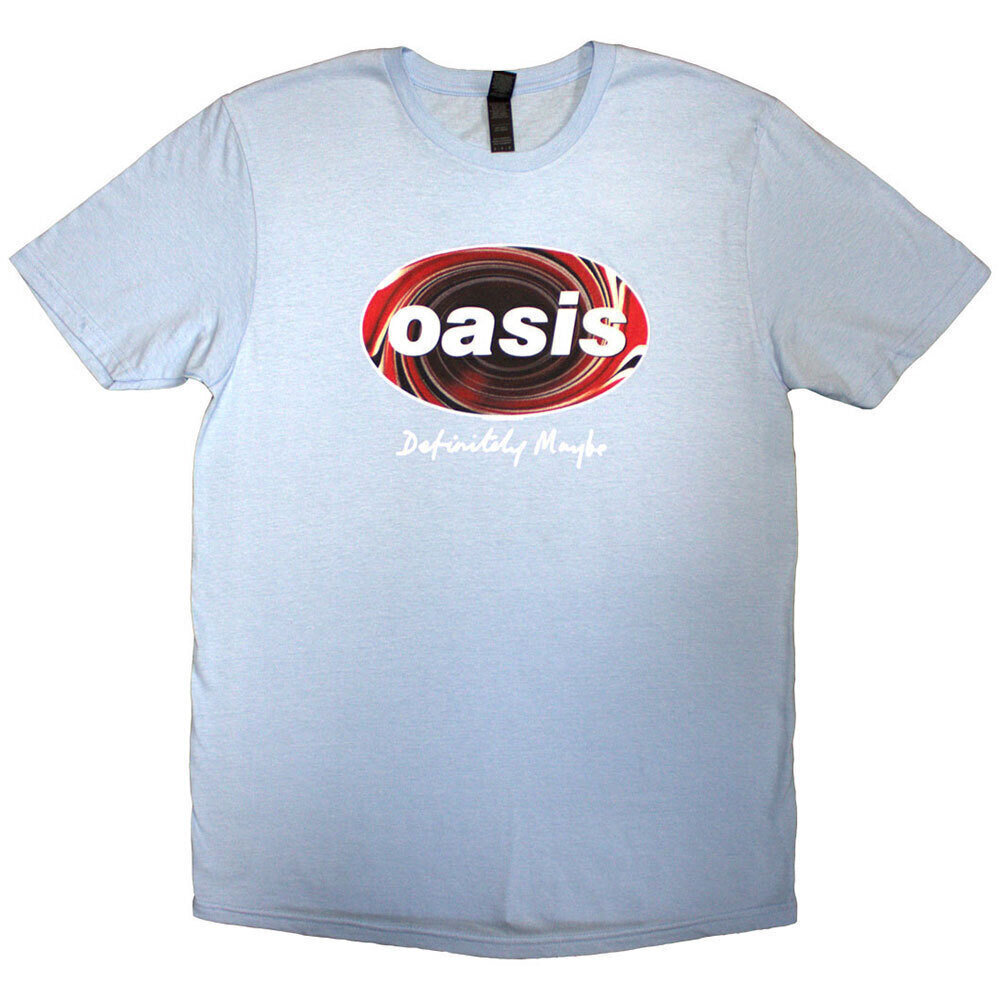 T-Shirt Oasis Definitely Maybe Union Jack Oval Light Blue L T-Shirt