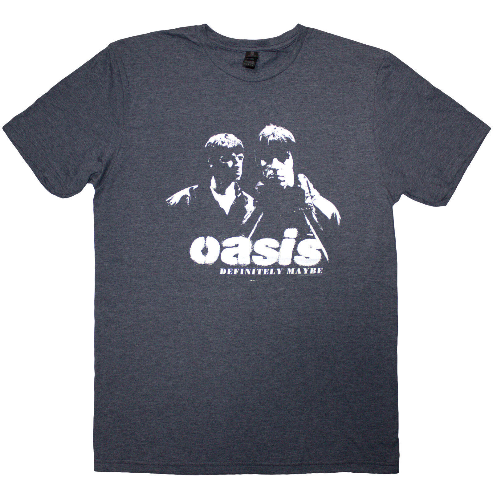 T-Shirt Oasis Definitely Maybe Photo Stencil Navy Blue L T-Shirt