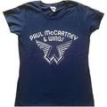 Paul McCartney Wings Logo Navy Blue L Femme T-shirt