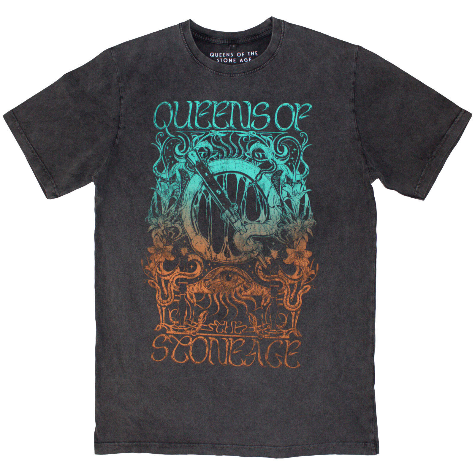 T-Shirt Queens Of The Stone Age Montage (Stone Wash) Charcoal Grey 2XL T-Shirt