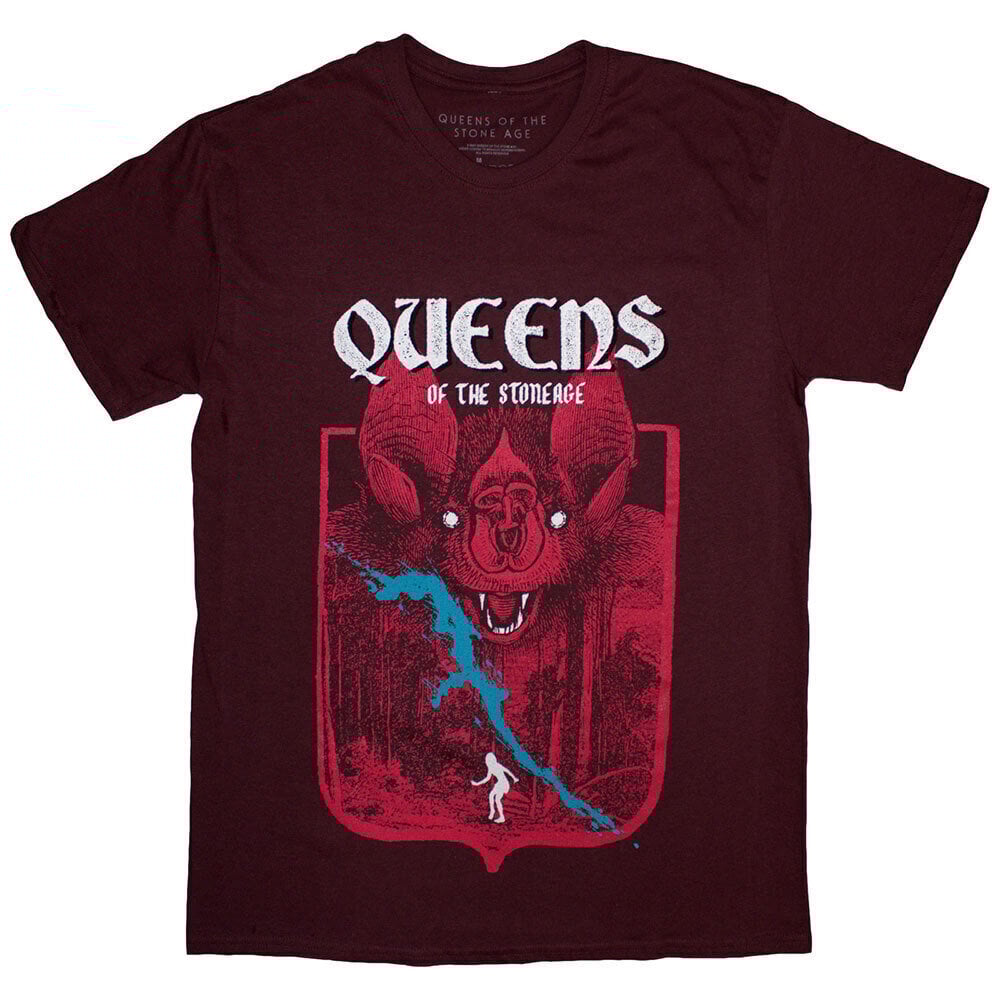 T-skjorte Queens Of The Stone Age Bat Maroon Red 2XL T-skjorte