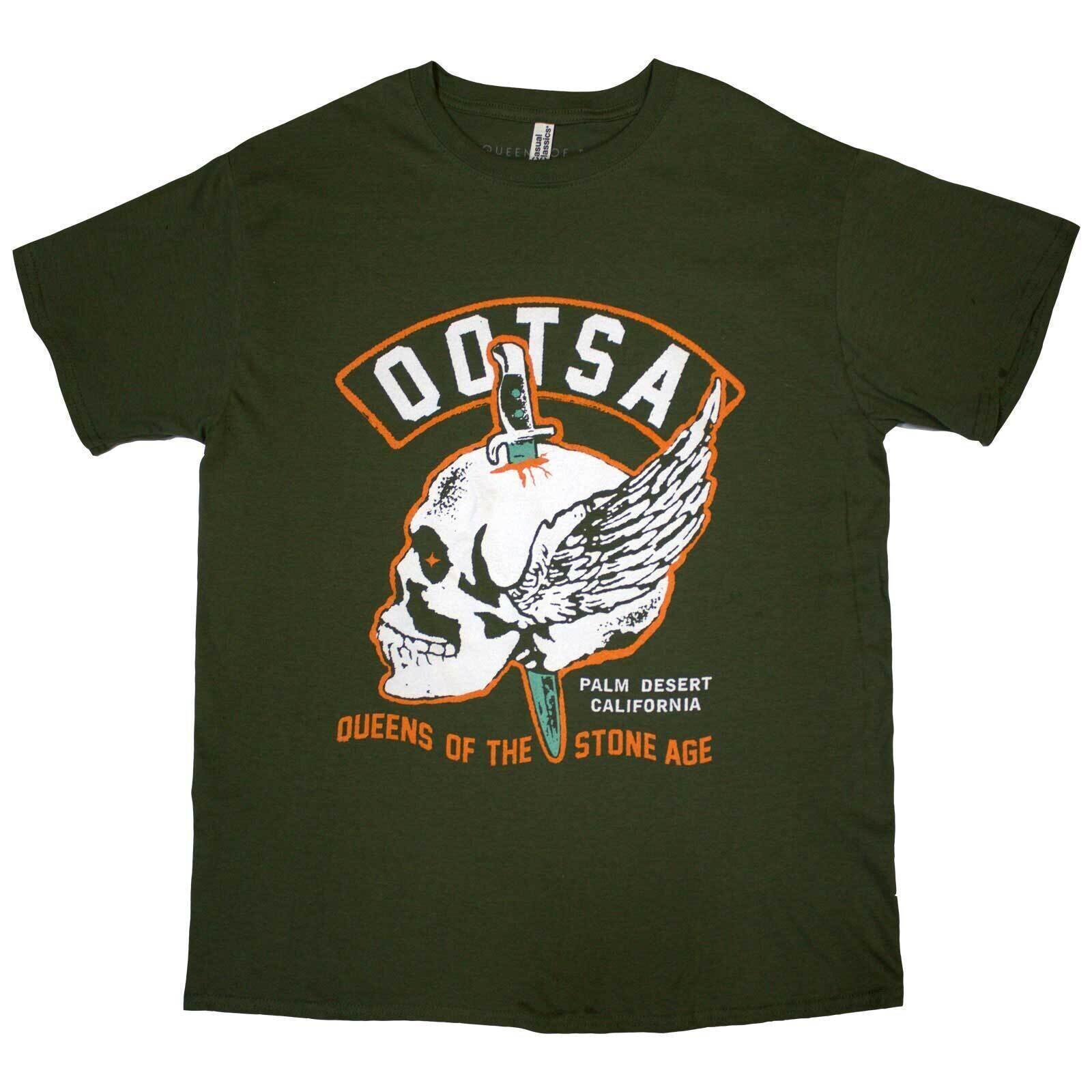 T-shirt Queens Of The Stone Age Winged Skull Green M T-shirt