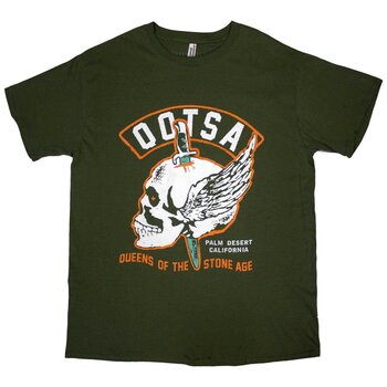 T-shirt Queens Of The Stone Age Winged Skull Green M T-shirt - 1