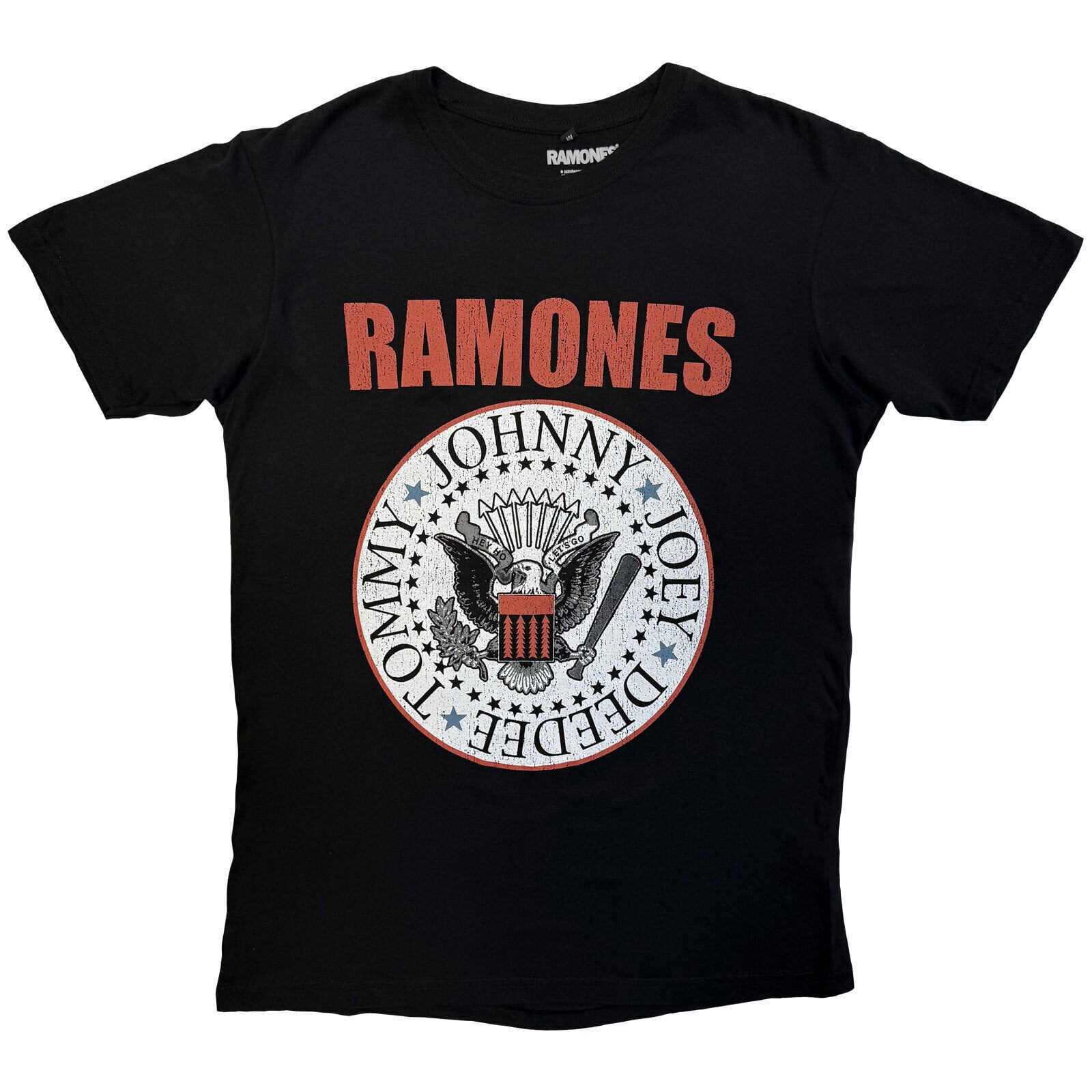 Košulja Ramones Hey Ho Red Block Text (Carbon Back Print) Black S Košulja