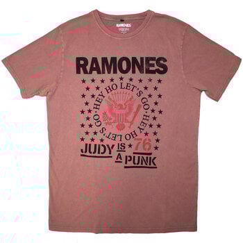 T-Shirt Ramones Hey Ho Judy (Stone Wash) Kashmir Red 2XL T-Shirt - 1