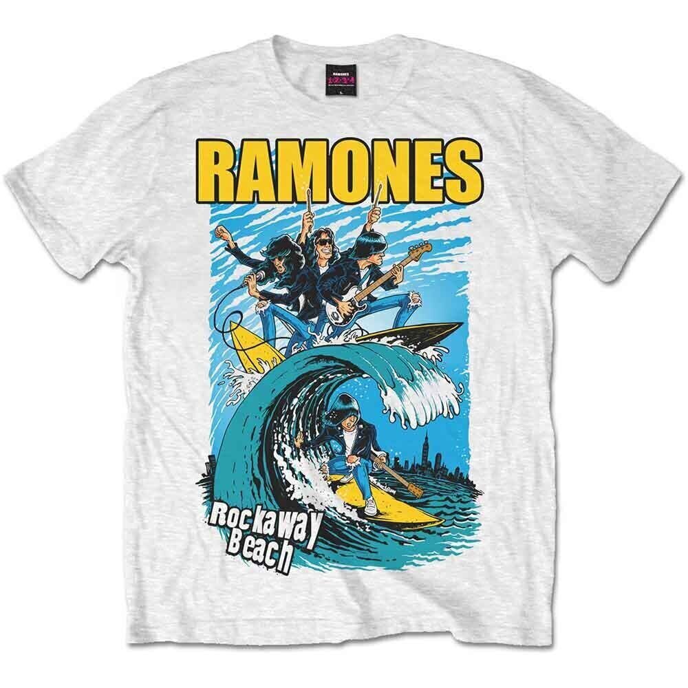 T-shirt Ramones Rockaway Beach White L T-shirt