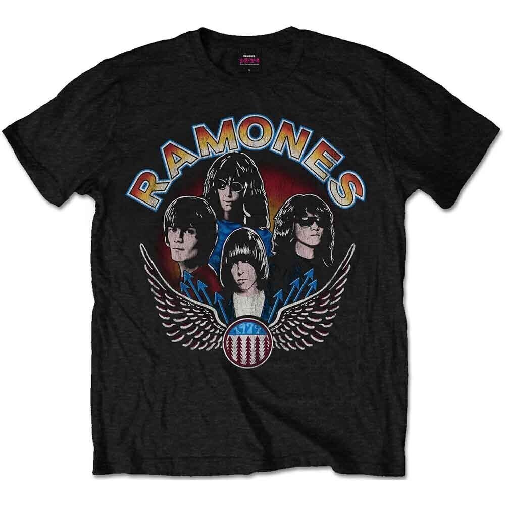 T-shirt Ramones Vintage Wings Photo Black 2XL T-shirt
