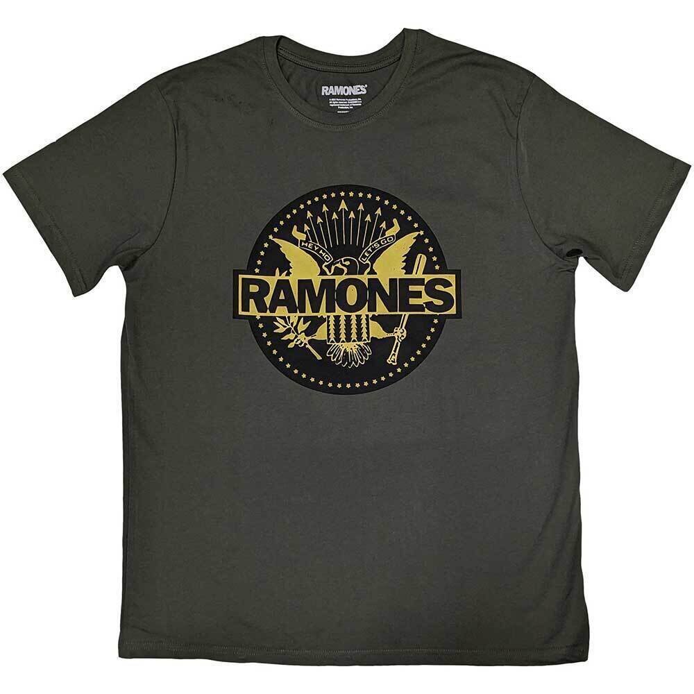 T-shirt Ramones Gold Seal Green XL T-shirt